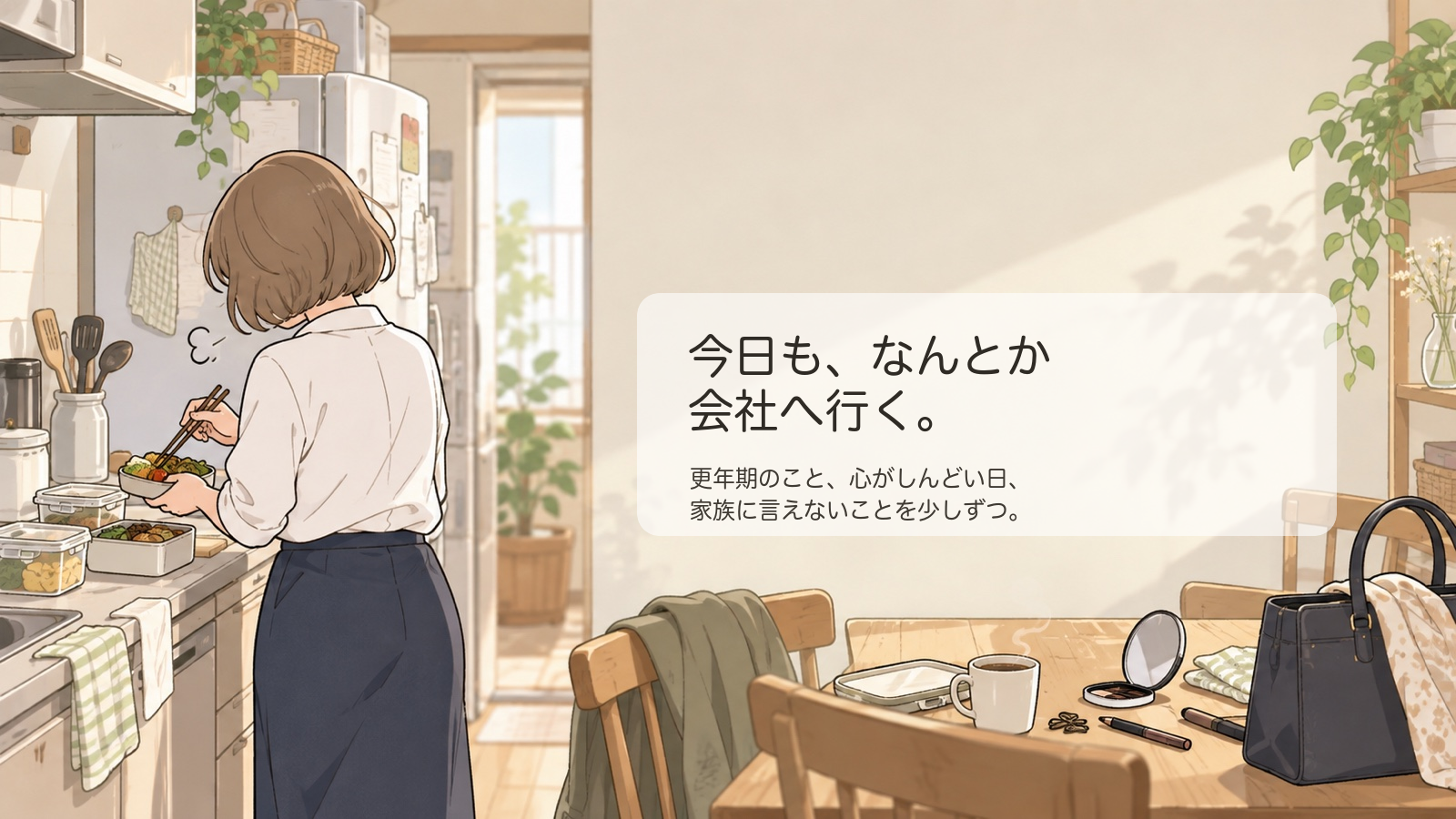今日も、なんとか会社へ行く。更年期のこと、心がしんどい日、人との距離感を少しずつ。